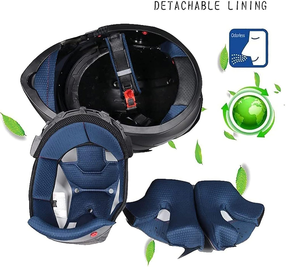 Casco de moto modular Bluetooth integrado homologado ECE/DOT con doble visera antivaho y micrófono, casco de moto integral para hombres, mujeres y adultos, azul, M