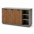 Aparador de MDF con chapa de madera gris/marrón 150x40x80cm