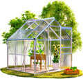 Invernadero GARDEBRUK® de aluminio 3,6m² 190x190cm incl. ventana de techo, caseta para tomates, invernadero, semillero, cobertizo de jardín, cama caliente, casa de plantas, cultivo 5,8m³