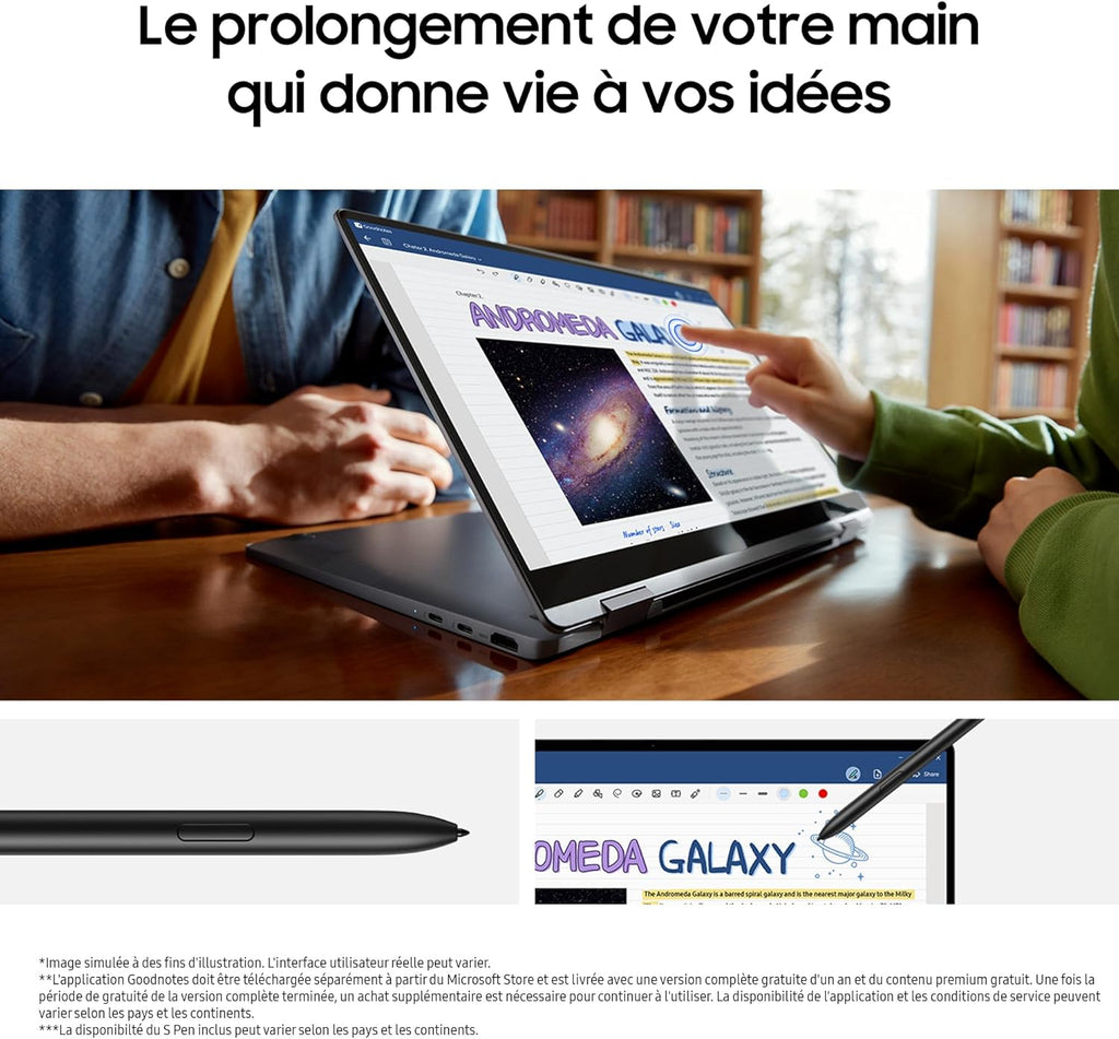 Samsung Galaxy Book4 360 Ordenador portátil 15.6'', Plataforma Intel Evo – Intel Core Ultra 7, 16GB RAM 512GB SSD Intel Graphics, Plata, teclado AZERTY FR