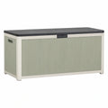 Caja de jardín de plástico de polipropileno 120x50x60 cm verde y gris