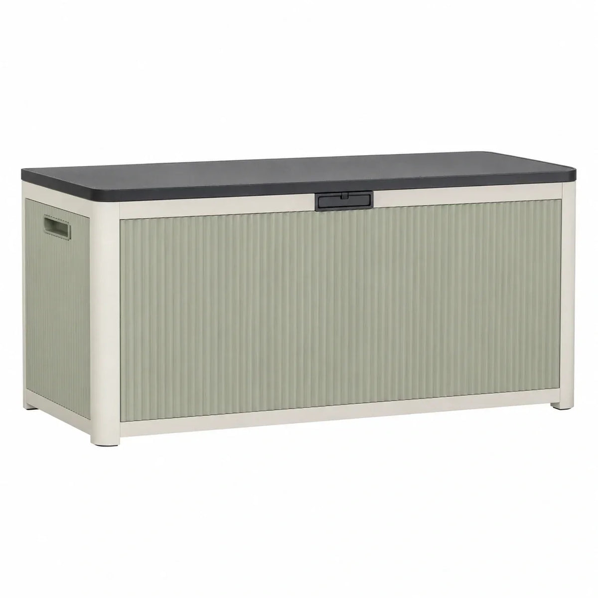 Caja de jardín de plástico de polipropileno 120x50x60 cm verde y gris