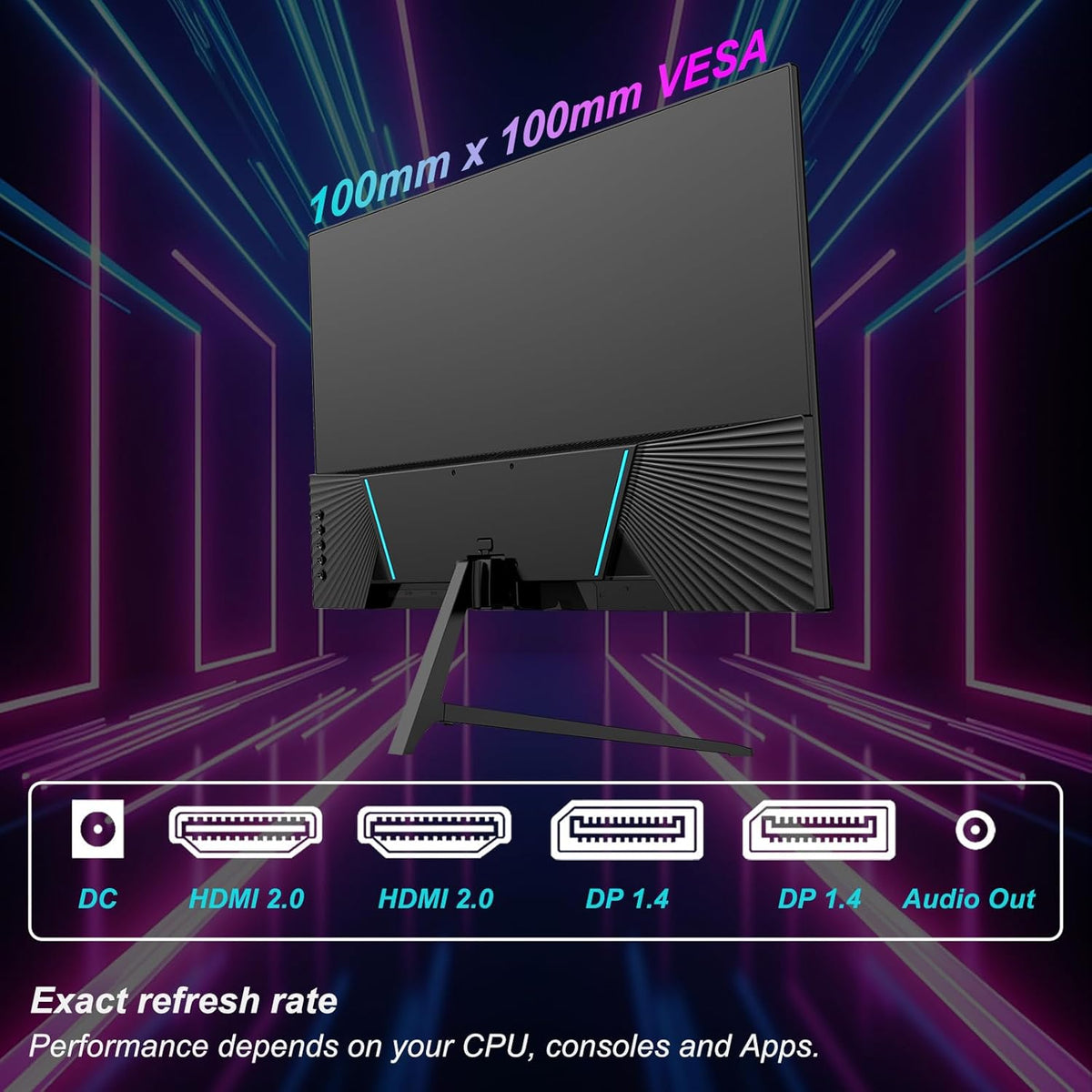 Monitor Gaming LXZ de 27 pulgadas 4K UHD (3840 x 2160), pantalla VA 16:9 con FreeSync y G-Sync, VESA 75mm x 75mm, HDMI 2.0, DP 1.4