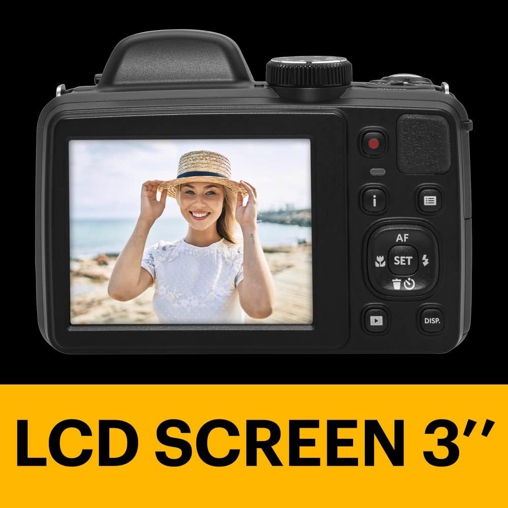Pack Digital KODAK Bridge Pixpro Astro Zoom AZ425 + Tarjeta SDHC 32 GB - Cámara de 20 MP, Zoom 42X, Gran Angular, Pantalla LCD de 3", Video Full HD 1080p, Batería de iones de litio - Negro