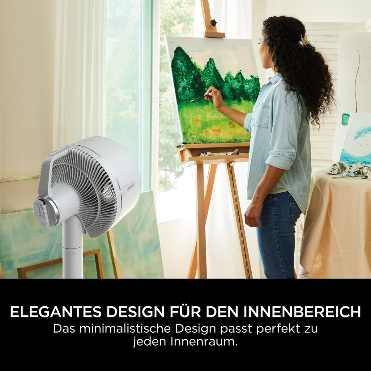Ventilador Shark FlexBreeze silencioso, ventilador híbrido con y sin cable, portátil, para interiores y exteriores, resistente a los rayos UV y al agua, ultra potente, ultra silencioso, blanco FA220EU