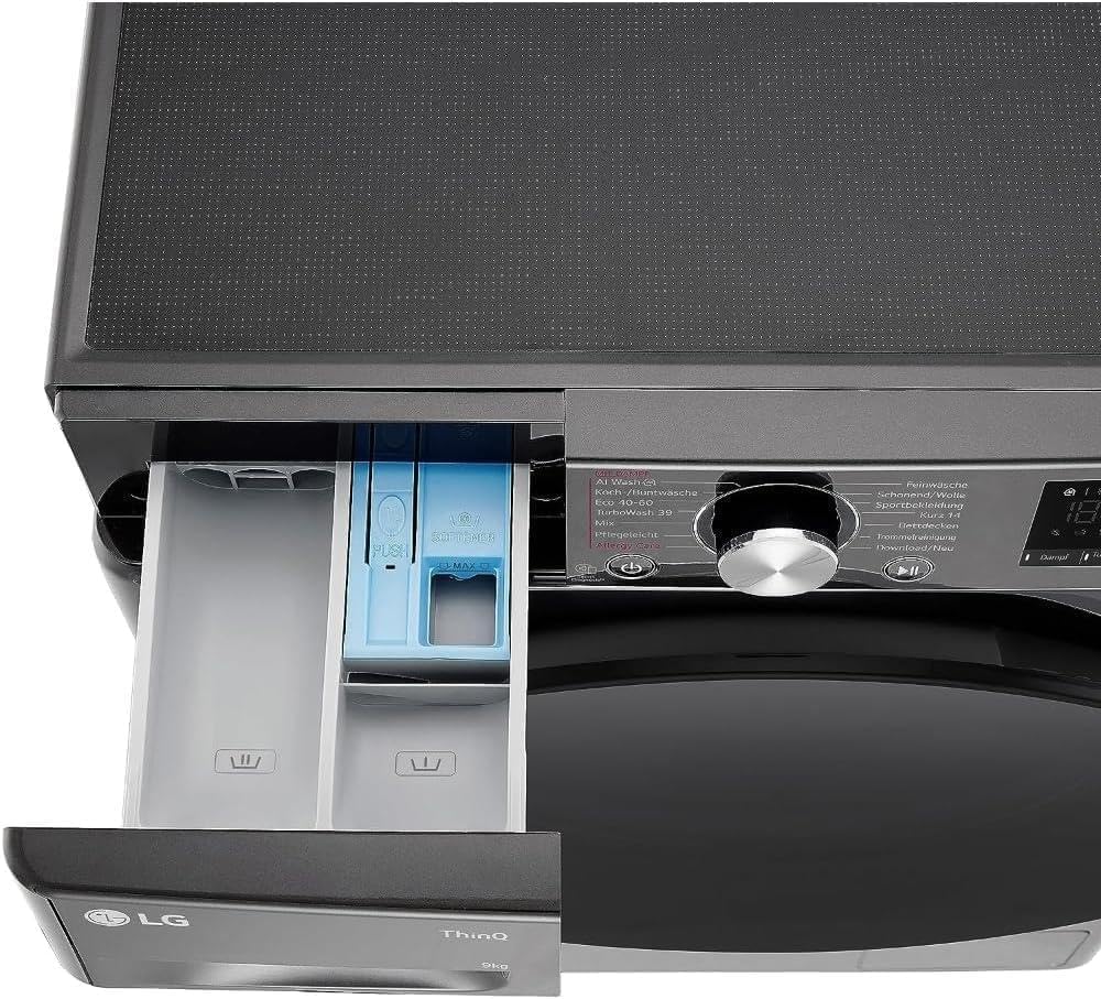 LG F4WV7080, Clase A, lavadora de carga frontal 8 kg, 1400 rpm, AI Direct Drive, Wi-Fi, limpieza profunda con vapor, gran capacidad, TRIPLE A, puerta exterior de cristal templado, 62 x 60 x 85 cm, blanco