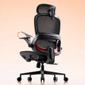 Silla de oficina ergonómica con soporte lumbar ajustable y reposacabezas B100 Lite, inclinación de 90-135°, silla giratoria de malla, 72x70x112 cm