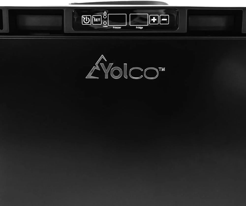 Yolco RL50M lodówka z kompresorem do zabudowy, 42,6 l – 12 V/24 V/230 V, lodówka kempingowa z zamrażarką, aplikacja Bluetooth, tryb turbo i tryb nocny, wyjmowana strefa zamrażania, do przyczepy