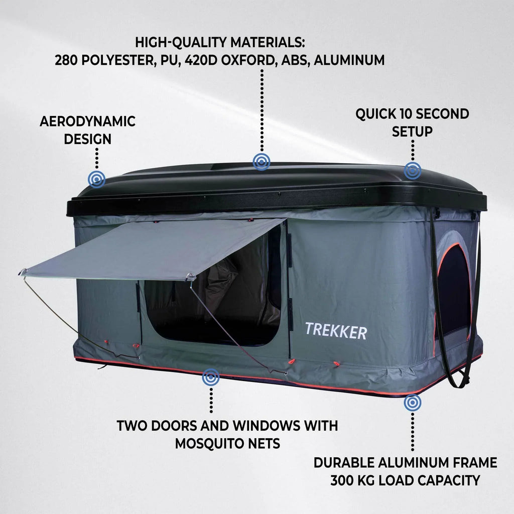 Tienda de techo Trekker Hut M, gris