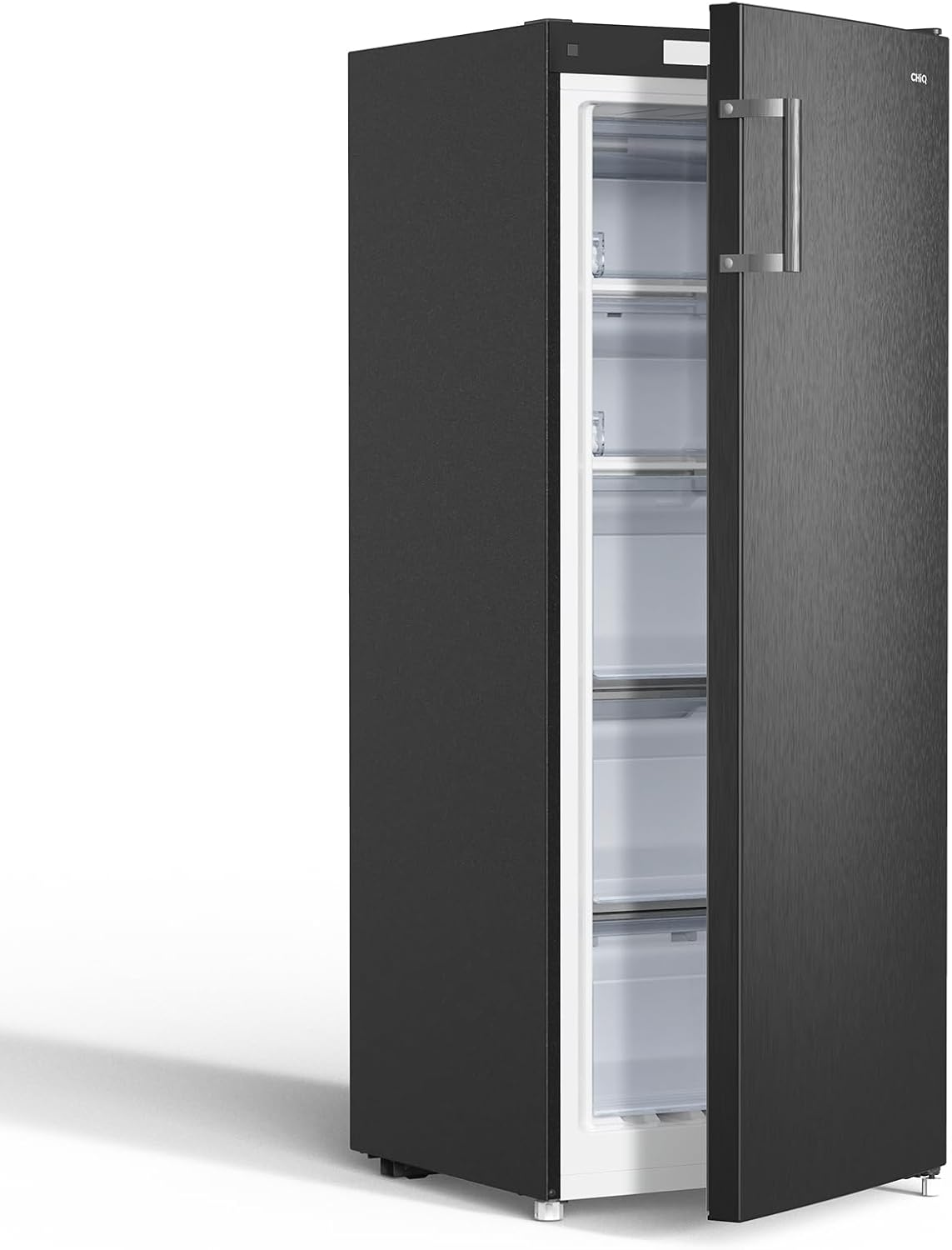 Congelador CHiQ FSD166NE4E 166 L, tecnología No Frost, puerta reversible, acero inoxidable negro, 144 cm de altura