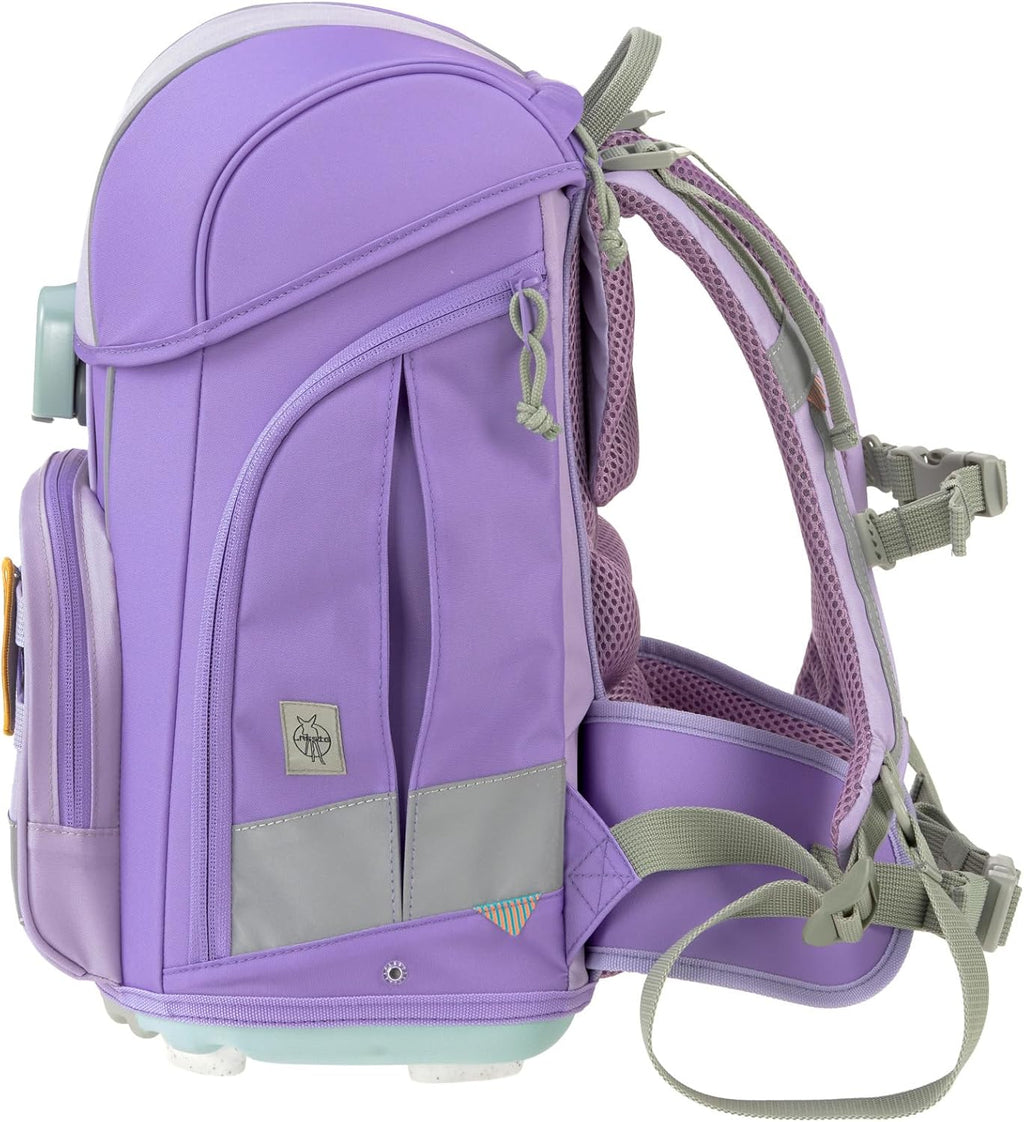 LÄSSIG Set de mochila escolar de 7 piezas para niños/School Set Boxy Unique Negro
