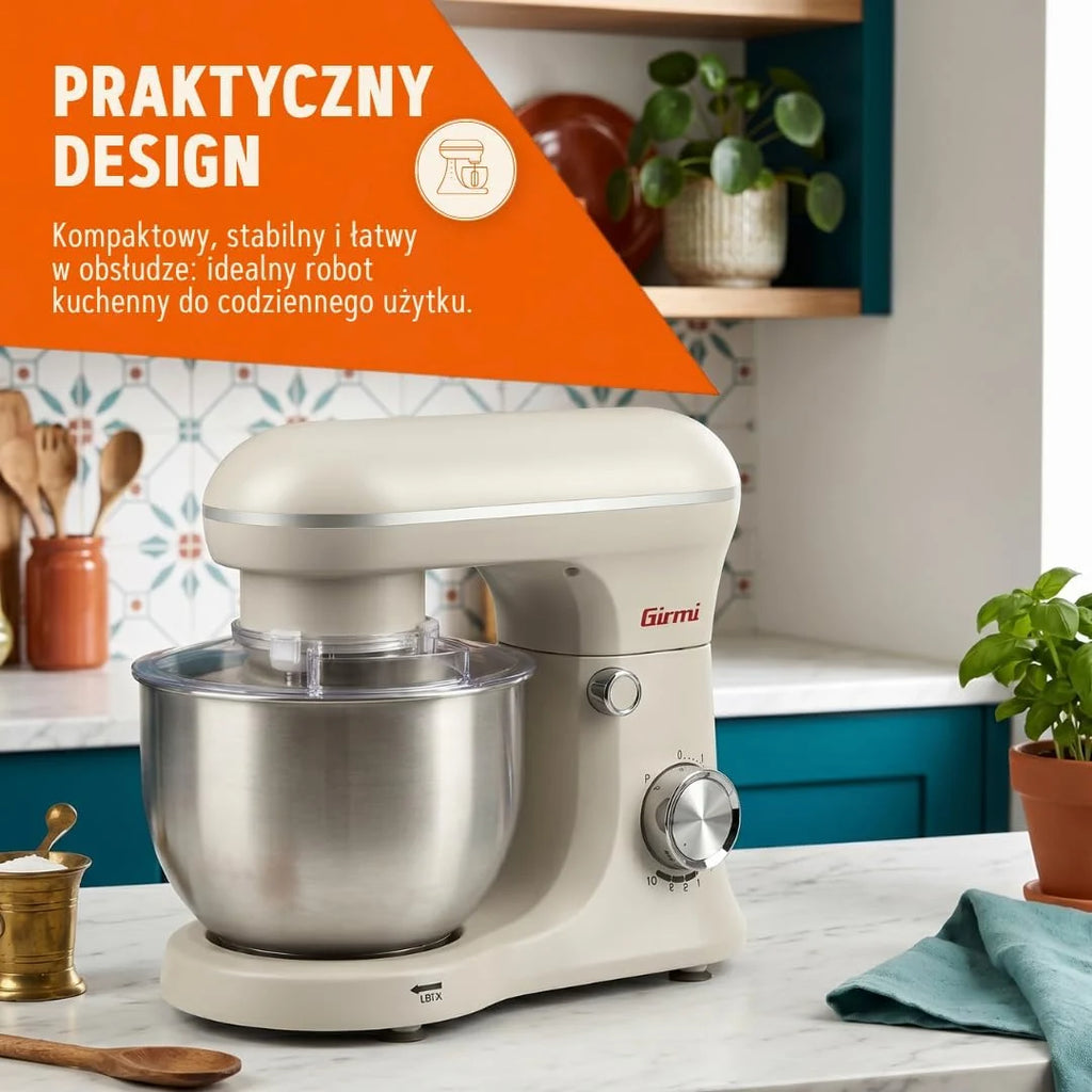 Girmi IM21W Robot planetarny 5 l, 1500 W, 10 prędkości, Gesso