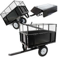 Remolque basculante Wiltec 166,5 x 77,5 x 106 cm 300 kg, remolque volquete para tractor cortacésped con rejilla y laterales extraíbles, remolque con función de basculamiento