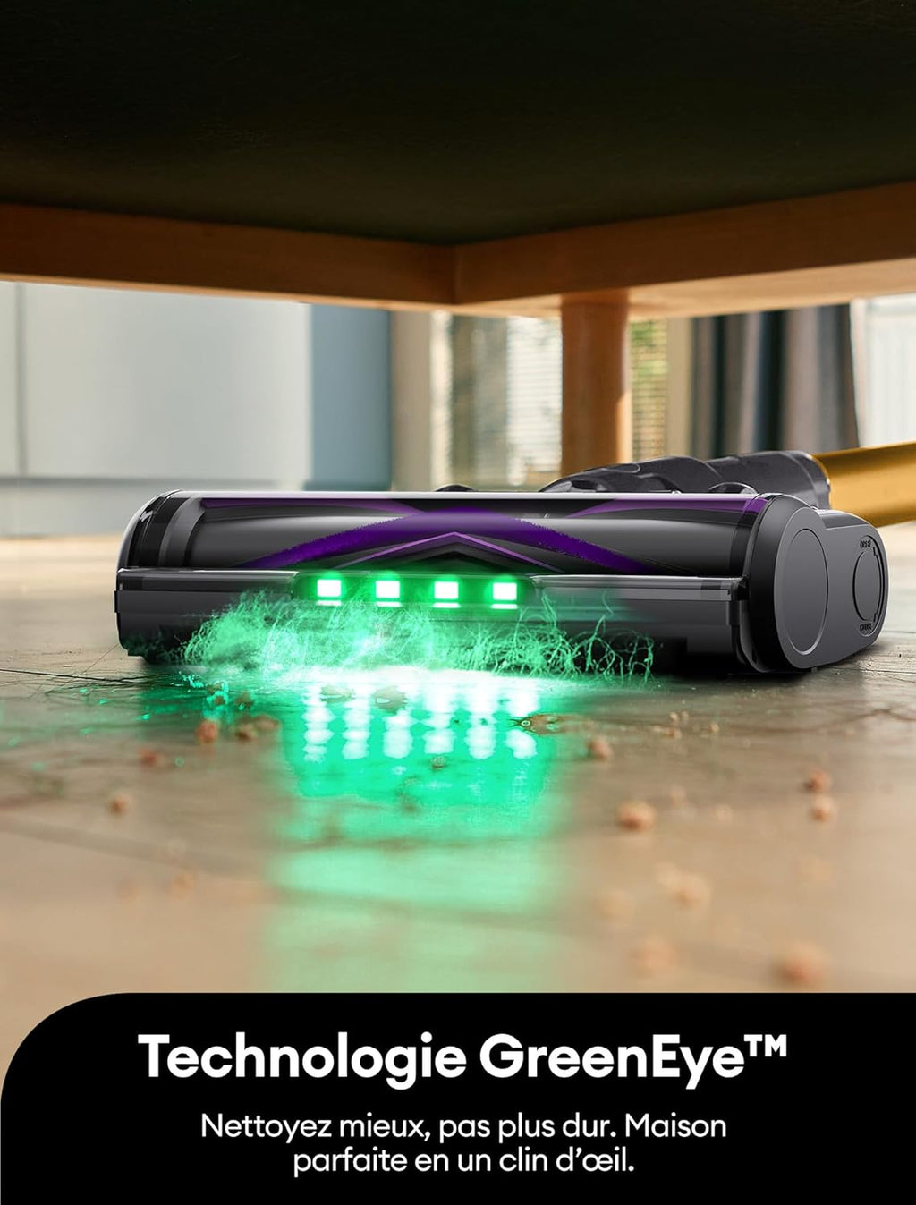 Ultenic U20 Aspiradora Escoba sin Cable, 55kPa/60min Aspiradora sin Cable, Tecnología GreenEye, Tubo Plegable, Cepillo de Suelo TangleTame, Potente para Pelo de Mascotas, Suelo Duro y Coche
