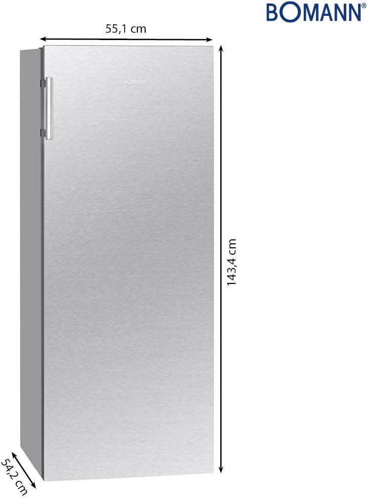 Refrigerador de una puerta de libre instalación Bomann® | Frigorífico grande de 242 litros | incl. iluminación LED | ideal para bebidas y alimentos | bisagra de puerta reversible | VS 7316.1 blanco