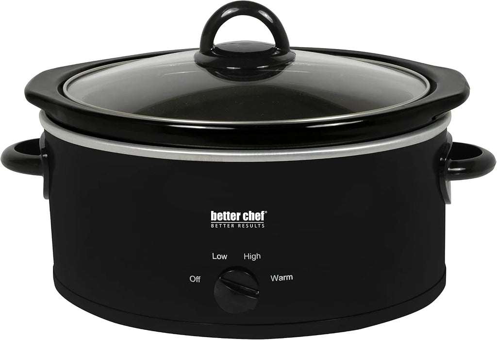 Better Chef Owalny wolnowar | 3 l | 3 ustawienia temperatury | uchwyty boczne | szklana pokrywa | wkład z kamionki emaliowanej