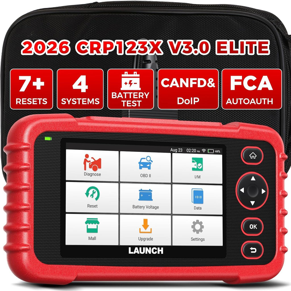 Escáner de diagnóstico OBD2 para coche para ABS, SRS, motor, transmisión, 7 funciones de restablecimiento, AutoVIN