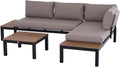 Set de muebles de jardín Outsunny de 3 piezas con mesa auxiliar, sofá con cojines, para exteriores, de aluminio, 164 x 74 x 69 cm