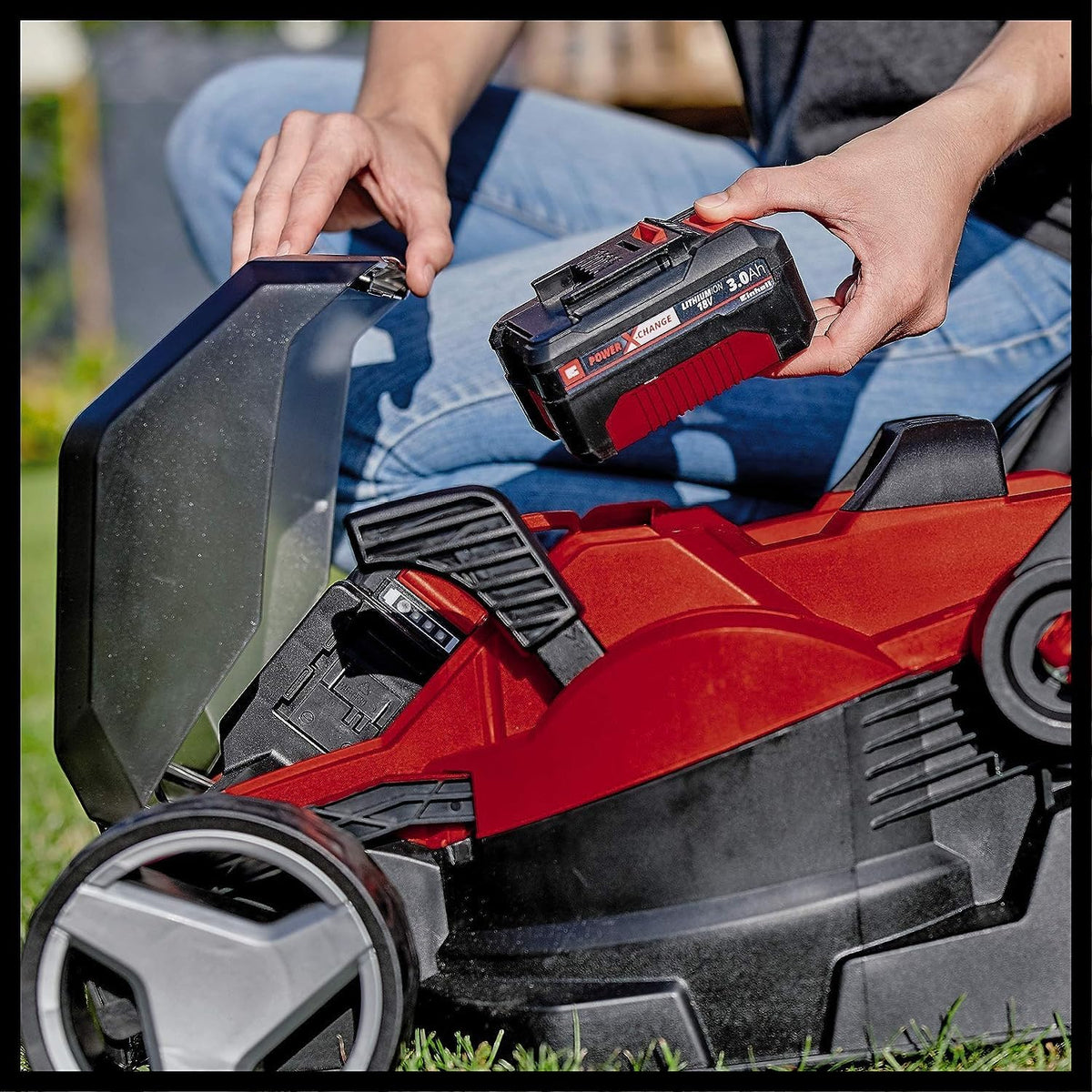 Einhell Ge-Cm 36/34-1 Li-Solo Kosiarka Akumulatorowa, Czerwony/Czarny, 33.5 cm