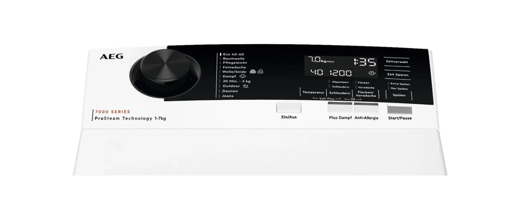 Lavadora de carga superior AEG Serie 7000 ProSteam 7 kg 1300 rpm Clase energética A Silenciosa Aqua-Stop LTR7A71370