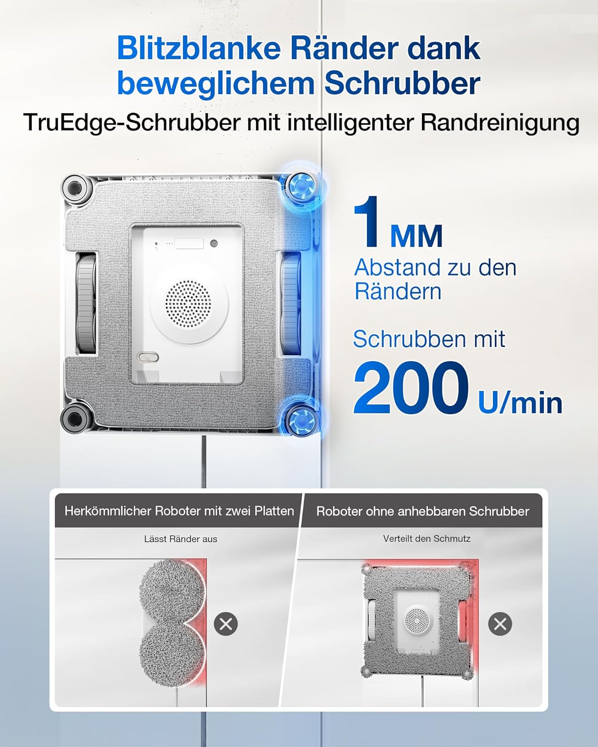 Robot limpiacristales ECOVACS WINBOT W2S Omni con estación multifunción, limpieza inteligente hasta los bordes con TruEdge™, carga durante el funcionamiento, TRES boquillas de agua, protección de 12 niveles