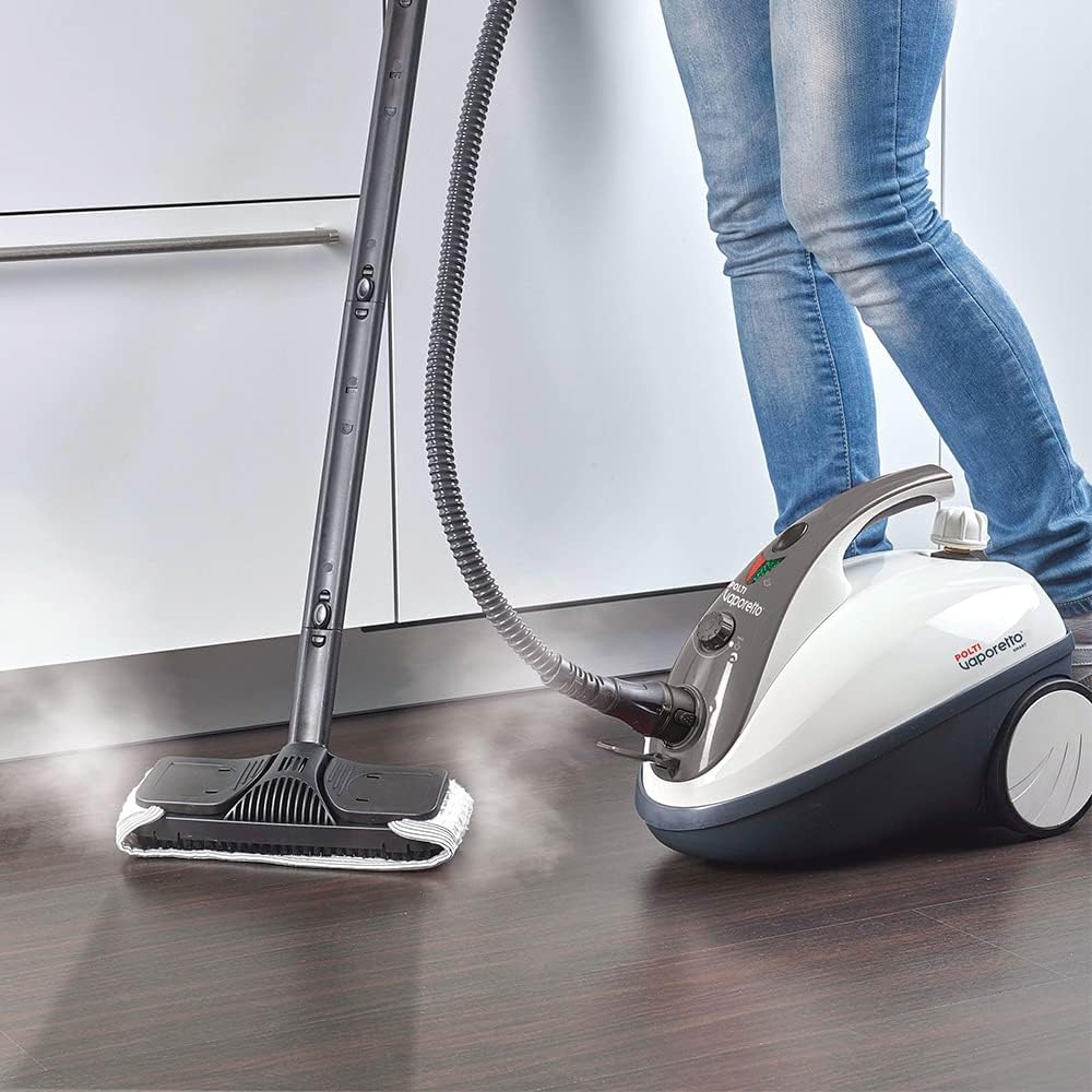 Polti Vaporetto Smart 30 S odkurzacz parowy ze zintegrowaną komorą na akcesoria, 3 bary, zabija 99,99%* wirusów, zarazków i bakterii, srebrny