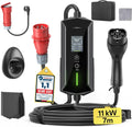 Cargador portátil Wallbox 11kW Tipo 2 400V 6-16A cable de 7m CEE 16A estación de carga EV IP65 con ajuste de tiempo de carga