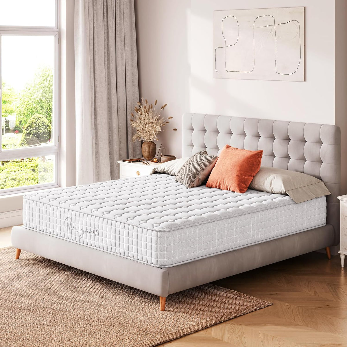 Vesgantti Materac 24 cm wysokości H3, 90 x 200 cm, średnio-twardy, 7-strefowy, materac kieszeniowy, ortopedyczny, materac kieszeniowy, materac z zimnej pianki Öko-Tex (biały, Tight Top)