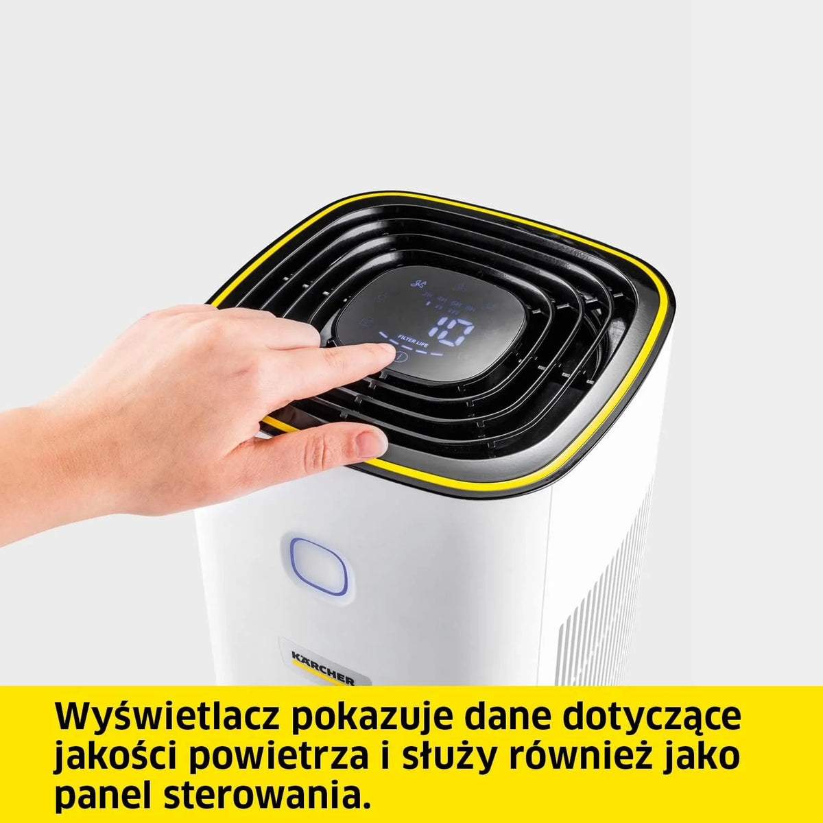 Kärcher Oczyszczacz Powietrza AF 20, Przepływ 220 m³/h, Wielkość Pomieszczenia 20 m², Wydajność Usuwa 99.95% Cząsteczek do 0.3 μm Takich jak Kurz, Pyłki i Alergeny, Timer, Tryb Automatyczny i Nocny