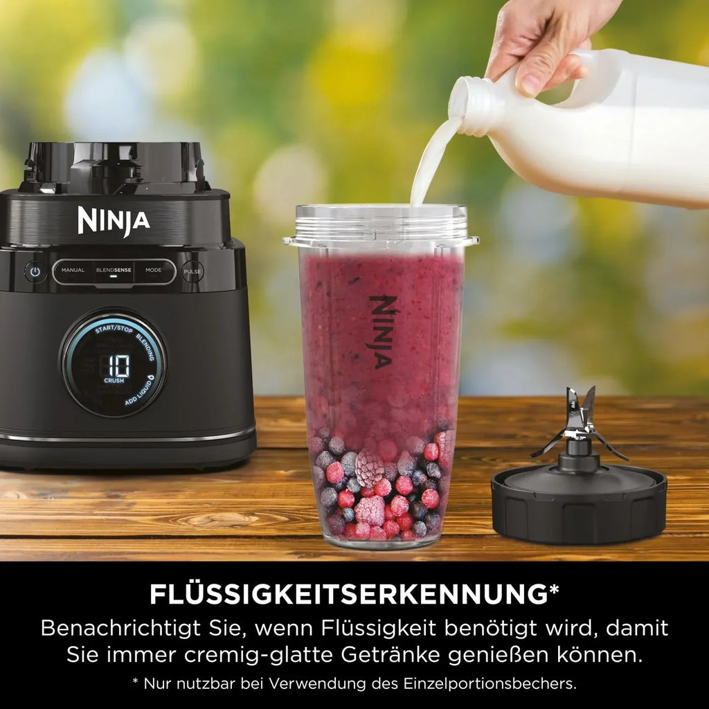 Ninja 2 en 1 Detect Mixer Pro, 1200W, Jarra, 2x vasos individuales, batidos, picar verduras, bebidas congeladas, TB301EU
