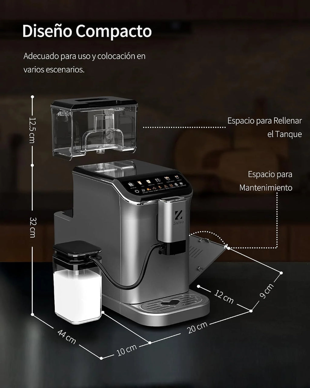 W pełni automatyczny ekspres do kawy, intuicyjny kolorowy wyświetlacz, 1350 W, 1500 ml