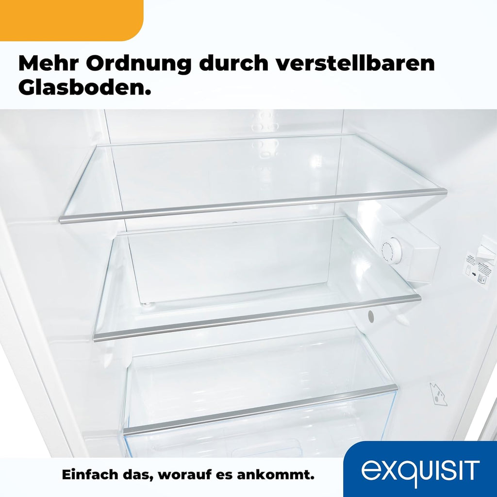 Refrigerador Exquisit sin congelador, 133 litros, frigorífico de una puerta independiente, sentido de apertura de puerta reversible, KS516-V-H-010D blanco