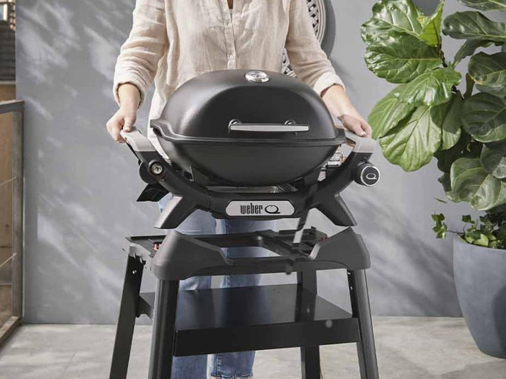 Barbacoa de gas WEBER Q 1200N negra con soporte
