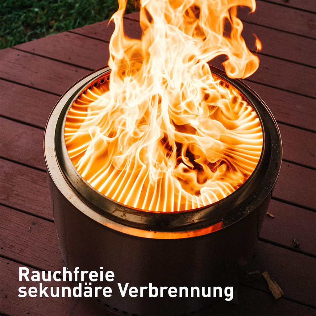Hoguera Solo Stove Bonfire 2.0 con soporte, sin humo, cenicero extraíble, acero inoxidable, 49,5x44,5 cm, 11,4 kg, gris