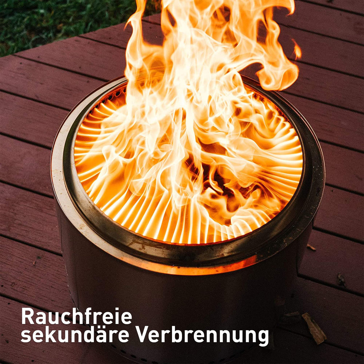 Hoguera Solo Stove Bonfire 2.0 con soporte, sin humo, cenicero extraíble, acero inoxidable, 49,5x44,5 cm, 11,4 kg, gris