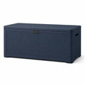 Caja de jardín de plástico 117x45x56 cm azul oscuro