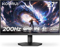 Monitor Gaming KOORUI 27 pulgadas, Fast IPS 200Hz HDR 400 1ms, Monitor de ordenador para juegos, DCI-P3 95% 350 nits, Adaptive-Sync, compatible con VESA 75 * 75mm, HDMI 2.0/DP1.4