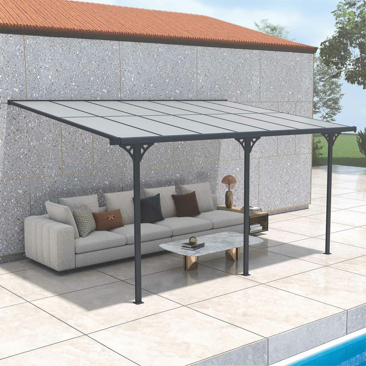 Cubierta para terraza Fornorth 435x300x225-270cm