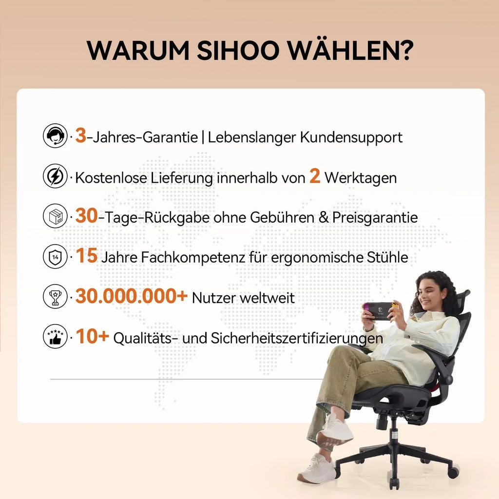 Silla de oficina ergonómica con soporte lumbar ajustable y reposacabezas B100 Lite, inclinación de 90-135°, silla giratoria de malla, 72x70x112 cm