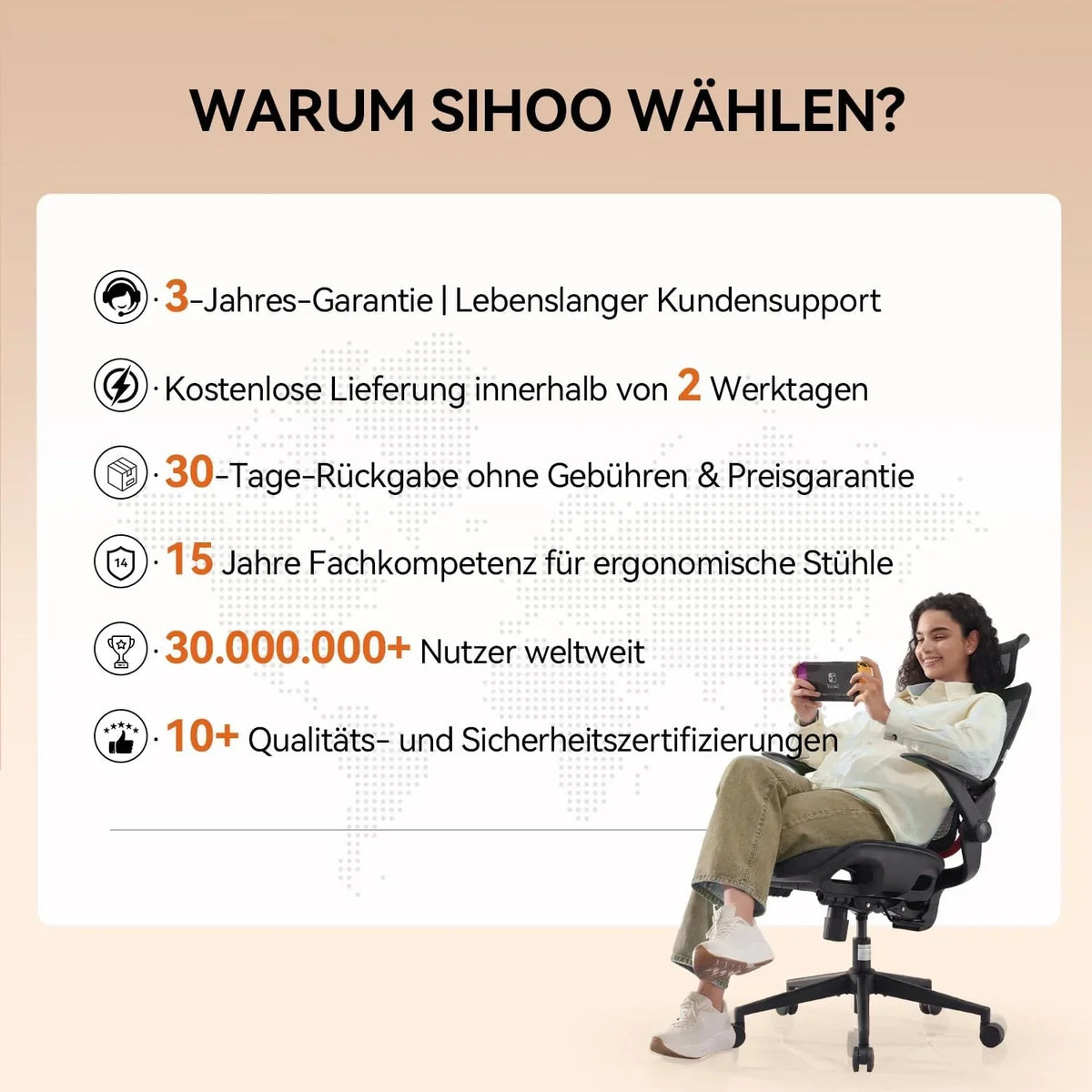 Silla de oficina ergonómica con soporte lumbar ajustable y reposacabezas B100 Lite, inclinación de 90-135°, silla giratoria de malla, 72x70x112 cm