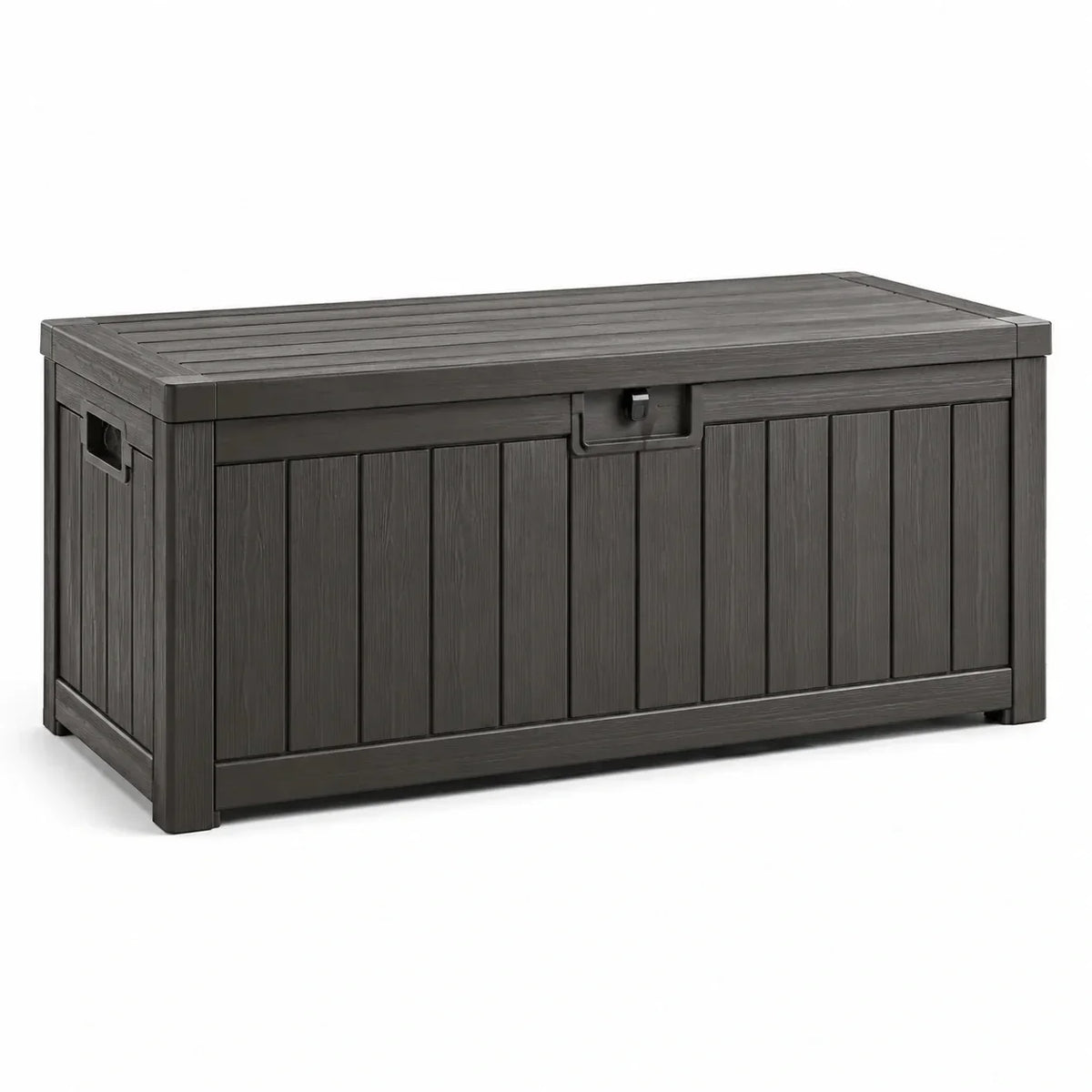 Caja de almacenamiento de plástico gris oscuro