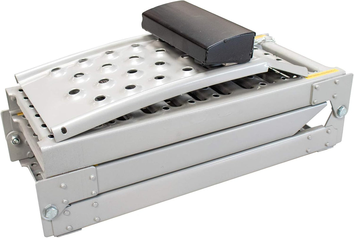TECHNIC SK2667 Juego de 2 rampas de acceso para motos, coches y quads, capacidad de carga máxima total de 1600 kg, de acero perfilado, posiciones plegada y desplegada, longitud máxima 2 m