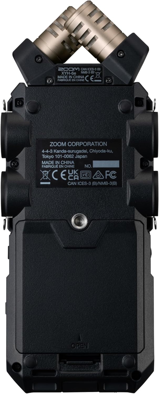 ZOOM H6essential Handy Recorder – Przenośny rejestrator audio 32-bit float z nagrywaniem 6 ścieżek – Idealny do podcastów, muzyki i dźwięku filmowego – Czarny
