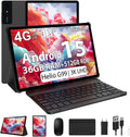 Tablette 3K de 13 pulgadas con Android 15, 36GB RAM, 512GB ROM (ampliable a 2TB), 4G LTE丨WiFi 5G, 2940*1840 UHD, 11580mAh, G99 2.2GHz, 13MP+8MP, Tablet táctil con teclado丨GPS丨4 altavoces (Negro)