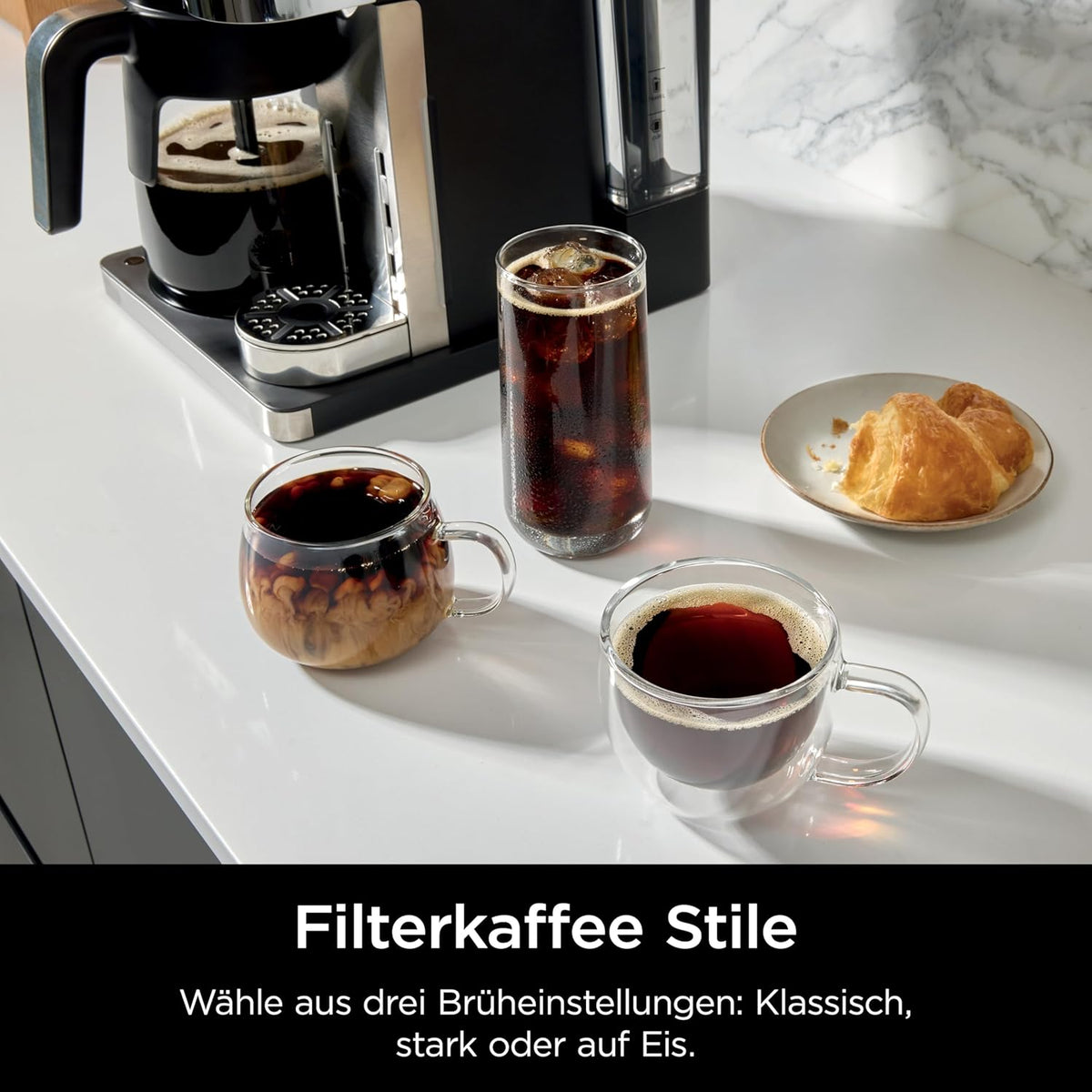 Cafetera de goteo y cápsulas Ninja Prestige 2 en 1 con espumador de leche integrado, para latte, café helado y flat white, negro CFN802EU