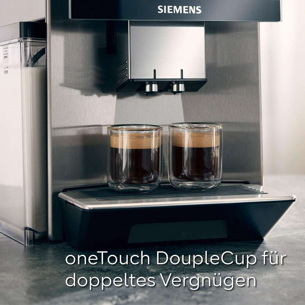Cafetera superautomática Siemens EQ900 TQ903D03, control por app, pantalla táctil intuitiva, modo barista, AromaBoost, reducción de ruido, molinillo premium, limpieza automática con vapor, 1500 W, acero inoxidable