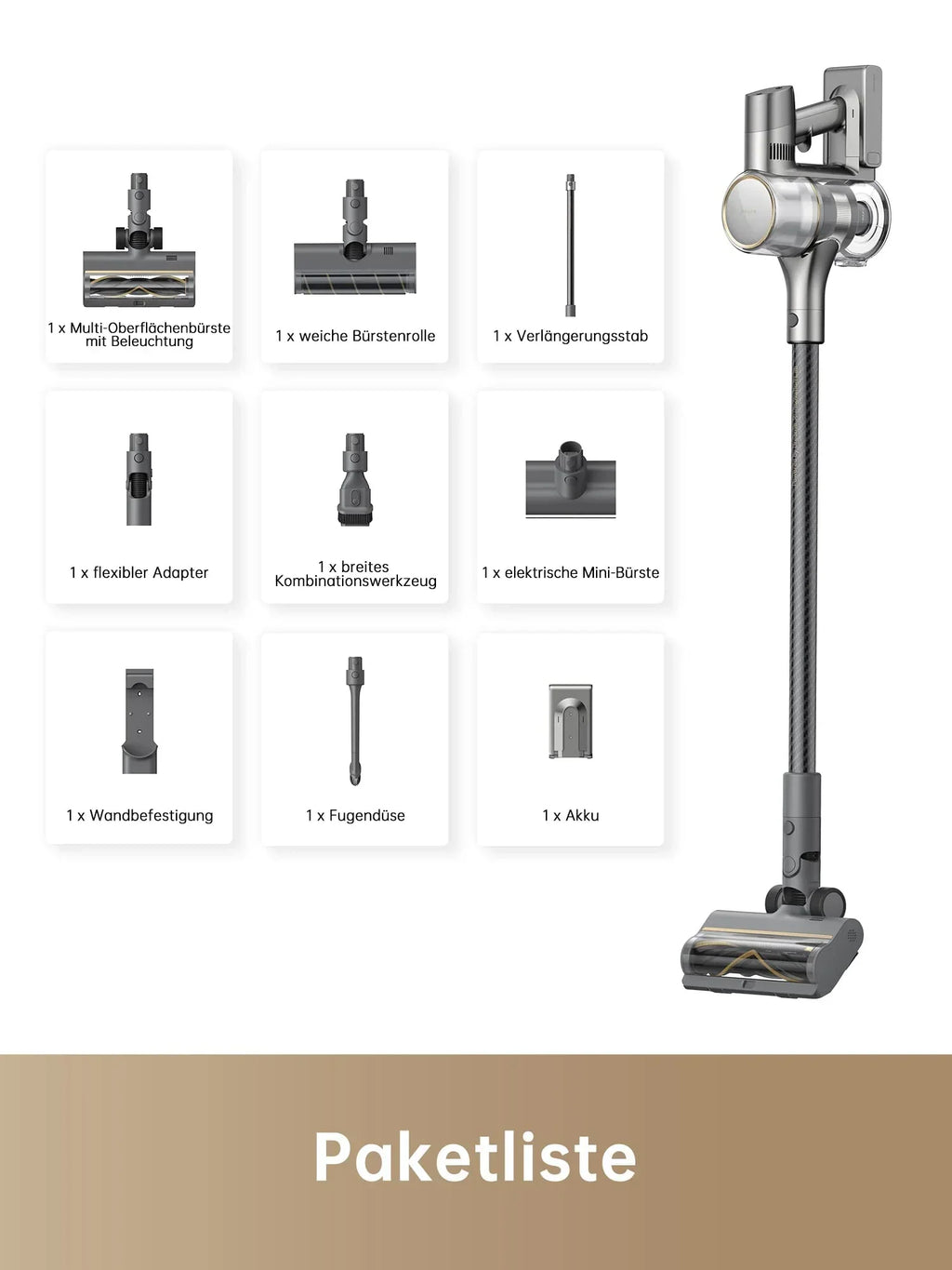 Aspiradora inalámbrica R20 190 AW 22000 Pa 90 min de autonomía 29,6 V filtro HEPA 3 niveles de potencia cabezal con cepillo LED detección láser