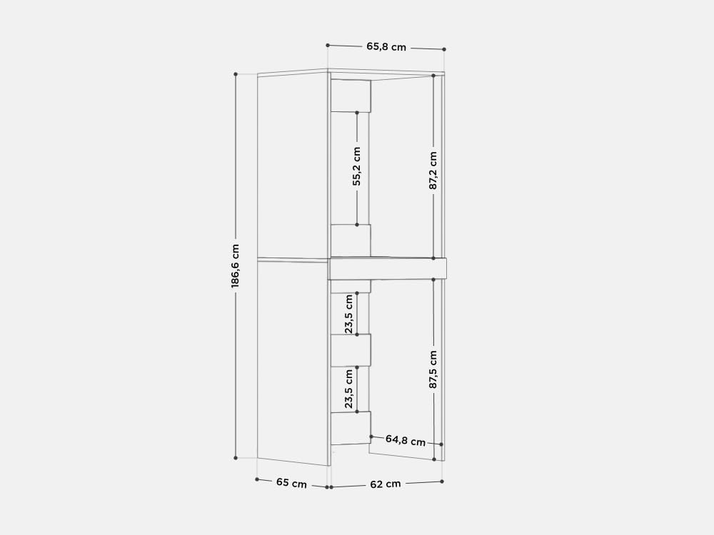 HABITACIÓN PLATAN Lavadora Secadora Armario con tabla extraíble • Armario para lavadora y secadora • Armario superior 187 x 65 x 66 cm (Roble Sonoma)