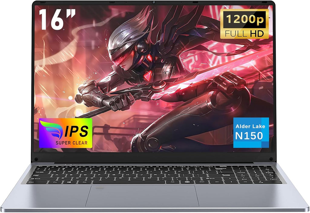 Portátil Laptop, 16 Pulgadas Procesador N150 (1,2 a 3,6 GHz), 16 GB de RAM, 1 TB SSD, Notebook 2025, 1920X1200P/6000 mAh/Teclado Completo Retroiluminado/Webcam/Panel Táctil