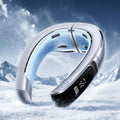 RANVOO AICE LITE MAX 2026 AI Aire acondicionado de cuello [#1 El más frío y duradero] Viento ártico, ventilador de cuello inmenso, batería de 6000mAh, ventilador portátil que expulsa aire frío, regalo de verano, plata escarchada